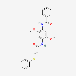 N-(2,5-dimethoxy-4-{[3-(phenylthio)propanoyl]amino}phenyl)benzamide