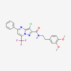 3-chloro-N-[2-(3,4-dimethoxyphenyl)ethyl]-5-phenyl-7-(trifluoromethyl)pyrazolo[1,5-a]pyrimidine-2-carboxamide