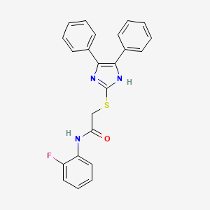 molecular formula C23H18FN3OS B3497194 2-[(4,5-diphenyl-1H-imidazol-2-yl)thio]-N-(2-fluorophenyl)acetamide 