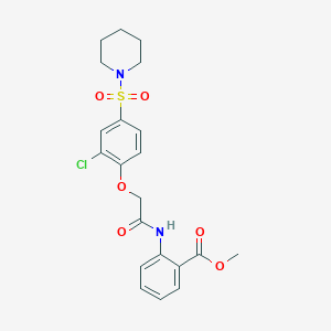 molecular formula C21H23ClN2O6S B3497197 methyl 2-({[2-chloro-4-(1-piperidinylsulfonyl)phenoxy]acetyl}amino)benzoate 