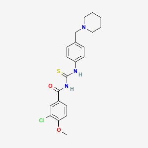 3-chloro-4-methoxy-N-({[4-(1-piperidinylmethyl)phenyl]amino}carbonothioyl)benzamide