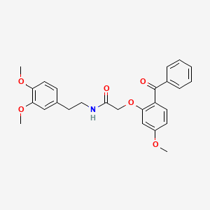 molecular formula C26H27NO6 B3497273 2-(2-benzoyl-5-methoxyphenoxy)-N-[2-(3,4-dimethoxyphenyl)ethyl]acetamide 