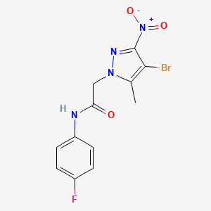 2-(4-bromo-5-methyl-3-nitro-1H-pyrazol-1-yl)-N-(4-fluorophenyl)acetamide