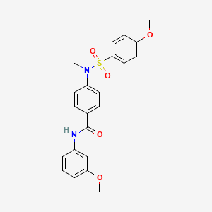 molecular formula C22H22N2O5S B3497293 N-(3-methoxyphenyl)-4-[[(4-methoxyphenyl)sulfonyl](methyl)amino]benzamide 