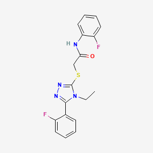 2-{[4-ethyl-5-(2-fluorophenyl)-4H-1,2,4-triazol-3-yl]thio}-N-(2-fluorophenyl)acetamide