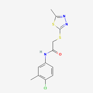 molecular formula C12H12ClN3OS2 B3497317 N-(4-chloro-3-methylphenyl)-2-[(5-methyl-1,3,4-thiadiazol-2-yl)thio]acetamide 