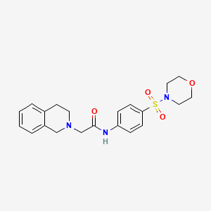 molecular formula C21H25N3O4S B3497372 2-(3,4-dihydro-2(1H)-isoquinolinyl)-N-[4-(4-morpholinylsulfonyl)phenyl]acetamide 