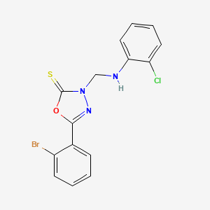 5-(2-bromophenyl)-3-{[(2-chlorophenyl)amino]methyl}-1,3,4-oxadiazole-2(3H)-thione