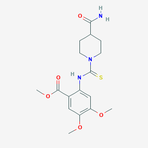 methyl 2-({[4-(aminocarbonyl)-1-piperidinyl]carbonothioyl}amino)-4,5-dimethoxybenzoate