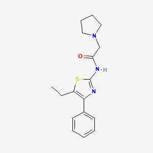 molecular formula C17H21N3OS B3497455 N-(5-ethyl-4-phenyl-1,3-thiazol-2-yl)-2-(1-pyrrolidinyl)acetamide 