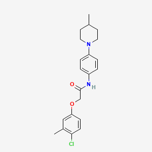 molecular formula C21H25ClN2O2 B3497472 2-(4-chloro-3-methylphenoxy)-N-[4-(4-methyl-1-piperidinyl)phenyl]acetamide 