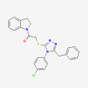 molecular formula C25H21ClN4OS B3497476 1-({[5-benzyl-4-(4-chlorophenyl)-4H-1,2,4-triazol-3-yl]thio}acetyl)indoline 