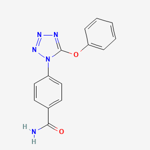 molecular formula C14H11N5O2 B3497479 4-(5-phenoxy-1H-tetrazol-1-yl)benzamide 