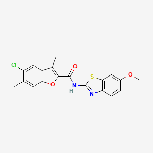 5-chloro-N-(6-methoxy-1,3-benzothiazol-2-yl)-3,6-dimethyl-1-benzofuran-2-carboxamide