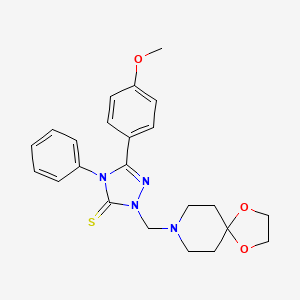 molecular formula C23H26N4O3S B3497561 2-(1,4-dioxa-8-azaspiro[4.5]dec-8-ylmethyl)-5-(4-methoxyphenyl)-4-phenyl-2,4-dihydro-3H-1,2,4-triazole-3-thione 