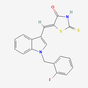 5-{[1-(2-fluorobenzyl)-1H-indol-3-yl]methylene}-2-thioxo-1,3-thiazolidin-4-one