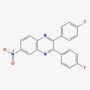 molecular formula C20H11F2N3O2 B3497592 2,3-双(4-氟苯基)-6-硝基喹喔啉 