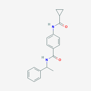 molecular formula C19H20N2O2 B349761 4-[(cyclopropylcarbonyl)amino]-N-(1-phenylethyl)benzamide CAS No. 949818-58-0