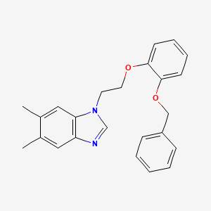 molecular formula C24H24N2O2 B3497613 1-{2-[2-(benzyloxy)phenoxy]ethyl}-5,6-dimethyl-1H-benzimidazole 