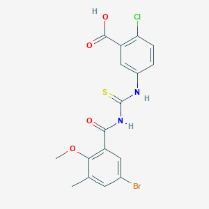 5-({[(5-bromo-2-methoxy-3-methylbenzoyl)amino]carbonothioyl}amino)-2-chlorobenzoic acid