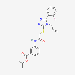 molecular formula C23H23FN4O3S B3497657 isopropyl 3-[({[4-allyl-5-(2-fluorophenyl)-4H-1,2,4-triazol-3-yl]thio}acetyl)amino]benzoate 