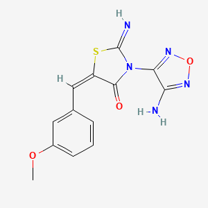 (5E)-3-(4-amino-1,2,5-oxadiazol-3-yl)-2-imino-5-[(3-methoxyphenyl)methylidene]-1,3-thiazolidin-4-one