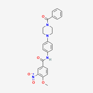 molecular formula C25H24N4O5 B3497675 N-[4-(4-benzoyl-1-piperazinyl)phenyl]-4-methoxy-3-nitrobenzamide 