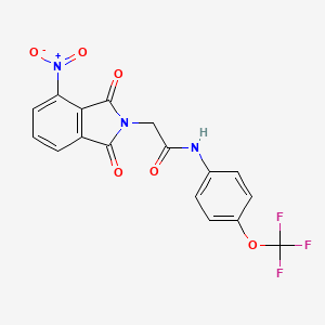 molecular formula C17H10F3N3O6 B3497689 2-(4-nitro-1,3-dioxo-1,3-dihydro-2H-isoindol-2-yl)-N-[4-(trifluoromethoxy)phenyl]acetamide 