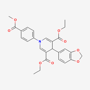 molecular formula C26H25NO8 B3497728 diethyl 4-(1,3-benzodioxol-5-yl)-1-[4-(methoxycarbonyl)phenyl]-1,4-dihydro-3,5-pyridinedicarboxylate 