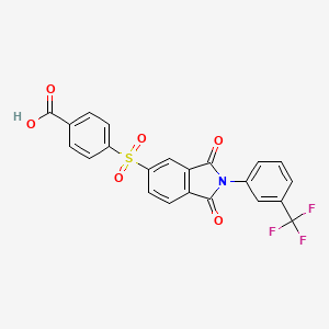 molecular formula C22H12F3NO6S B3497737 4-({1,3-dioxo-2-[3-(trifluoromethyl)phenyl]-2,3-dihydro-1H-isoindol-5-yl}sulfonyl)benzoic acid 