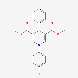 molecular formula C21H18BrNO4 B3497740 dimethyl 1-(4-bromophenyl)-4-phenyl-1,4-dihydro-3,5-pyridinedicarboxylate 