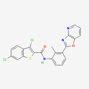 3,6-dichloro-N-[2-methyl-3-([1,3]oxazolo[4,5-b]pyridin-2-yl)phenyl]-1-benzothiophene-2-carboxamide