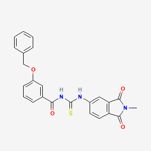 molecular formula C24H19N3O4S B3497751 3-(benzyloxy)-N-{[(2-methyl-1,3-dioxo-2,3-dihydro-1H-isoindol-5-yl)amino]carbonothioyl}benzamide 