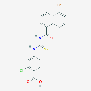 4-({[(5-bromo-1-naphthoyl)amino]carbonothioyl}amino)-2-chlorobenzoic acid