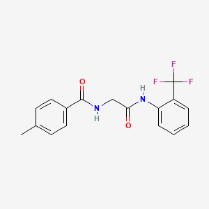 molecular formula C17H15F3N2O2 B3497808 4-methyl-N-(2-oxo-2-{[2-(trifluoromethyl)phenyl]amino}ethyl)benzamide 