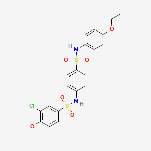 molecular formula C21H21ClN2O6S2 B3497824 3-chloro-N-(4-{[(4-ethoxyphenyl)amino]sulfonyl}phenyl)-4-methoxybenzenesulfonamide 