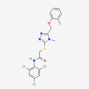 2-({4-methyl-5-[(2-methylphenoxy)methyl]-4H-1,2,4-triazol-3-yl}thio)-N-(2,4,6-trichlorophenyl)acetamide