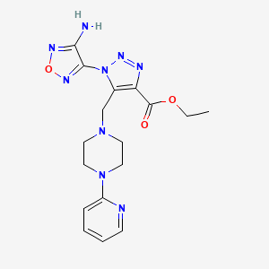 molecular formula C17H21N9O3 B3497859 ethyl 1-(4-amino-1,2,5-oxadiazol-3-yl)-5-[(4-pyridin-2-ylpiperazin-1-yl)methyl]-1H-1,2,3-triazole-4-carboxylate 