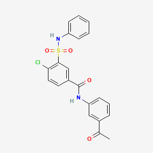 N-(3-acetylphenyl)-3-(anilinosulfonyl)-4-chlorobenzamide