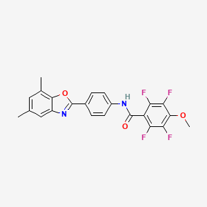 N-[4-(5,7-dimethyl-1,3-benzoxazol-2-yl)phenyl]-2,3,5,6-tetrafluoro-4-methoxybenzamide