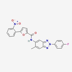 molecular formula C24H16FN5O4 B3497909 N-[2-(4-fluorophenyl)-6-methyl-2H-1,2,3-benzotriazol-5-yl]-5-(2-nitrophenyl)-2-furamide 