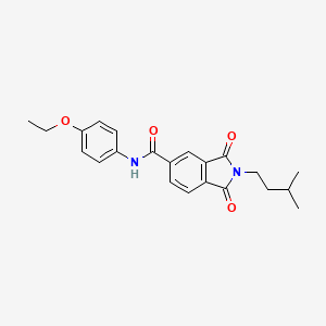 molecular formula C22H24N2O4 B3497913 N-(4-ethoxyphenyl)-2-(3-methylbutyl)-1,3-dioxo-5-isoindolinecarboxamide 