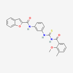 molecular formula C25H21N3O4S B3497946 N-[3-({[(2-methoxy-3-methylbenzoyl)amino]carbonothioyl}amino)phenyl]-1-benzofuran-2-carboxamide 