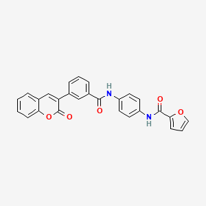 molecular formula C27H18N2O5 B3497947 N-(4-{[3-(2-oxo-2H-chromen-3-yl)benzoyl]amino}phenyl)-2-furamide 