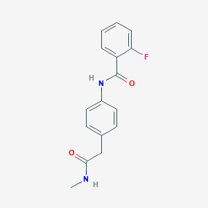 molecular formula C16H15FN2O2 B349800 2-fluoro-N-{4-[2-(methylamino)-2-oxoethyl]phenyl}benzamide CAS No. 1060251-44-6