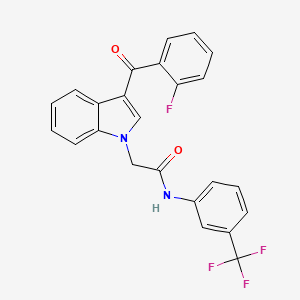 molecular formula C24H16F4N2O2 B3498051 2-[3-(2-fluorobenzoyl)-1H-indol-1-yl]-N-[3-(trifluoromethyl)phenyl]acetamide 