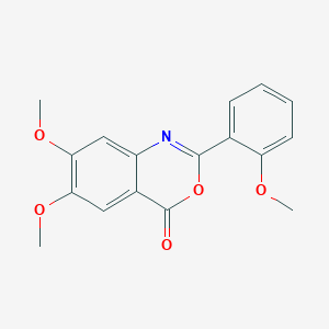 molecular formula C17H15NO5 B3498068 6,7-dimethoxy-2-(2-methoxyphenyl)-4H-3,1-benzoxazin-4-one 