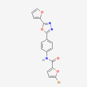 molecular formula C17H10BrN3O4 B3498076 5-bromo-N-{4-[5-(2-furyl)-1,3,4-oxadiazol-2-yl]phenyl}-2-furamide 
