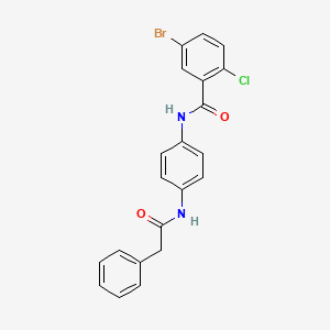 molecular formula C21H16BrClN2O2 B3498081 5-bromo-2-chloro-N-{4-[(phenylacetyl)amino]phenyl}benzamide 