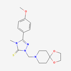 molecular formula C18H24N4O3S B3498083 2-(1,4-dioxa-8-azaspiro[4.5]dec-8-ylmethyl)-5-(4-methoxyphenyl)-4-methyl-2,4-dihydro-3H-1,2,4-triazole-3-thione 